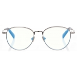 Tom Ford - Blue Block - Occhiali da Vista Rotondi - Rutenio Scuro - FT5749-B - Occhiali da Vista - Tom Ford Eyewear