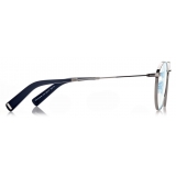 Tom Ford - Blue Block - Occhiali da Vista Rotondi - Rutenio Scuro - FT5749-B - Occhiali da Vista - Tom Ford Eyewear