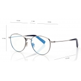 Tom Ford - Blue Block - Occhiali da Vista Rotondi - Rutenio Scuro - FT5749-B - Occhiali da Vista - Tom Ford Eyewear