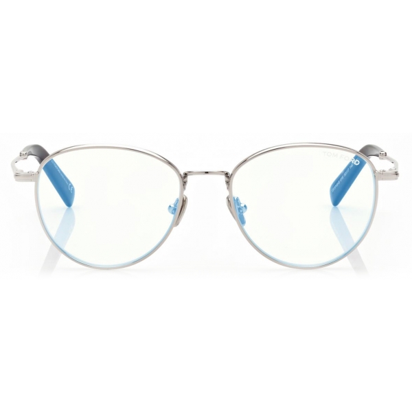 Tom Ford - Blue Block - Occhiali da Vista Rotondi - Palladio - FT5749-B - Occhiali da Vista - Tom Ford Eyewear