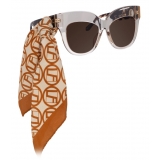 Linda Farrow - Dunaway Oversized Sunglasses in Ash - LFL1049C9SUN - Linda Farrow Eyewear