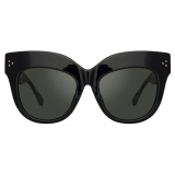 Linda Farrow - Dunaway Oversized Sunglasses in Black - LFL1049C1SUN - Linda Farrow Eyewear