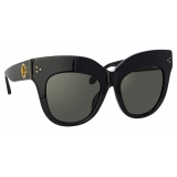 Linda Farrow - Dunaway Oversized Sunglasses in Black - LFL1049C1SUN - Linda Farrow Eyewear