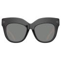 Linda Farrow - Dunaway Oversized Sunglasses in Black and Cream - LFL1049C8SUN - Linda Farrow Eyewear