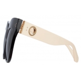 Linda Farrow - Occhiali da Sole Oversized Dunaway in Nero e Crema - LFL1049C8SUN - Linda Farrow Eyewear