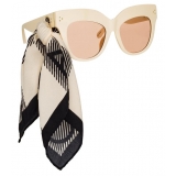 Linda Farrow - Dunaway Oversized Sunglasses in Cream - LFL1049C7SUN - Linda Farrow Eyewear