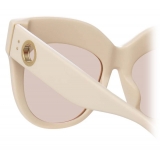 Linda Farrow - Dunaway Oversized Sunglasses in Cream - LFL1049C7SUN - Linda Farrow Eyewear