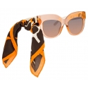 Linda Farrow - Dunaway Oversized Sunglasses in Orange - LFL1049C6SUN - Linda Farrow Eyewear