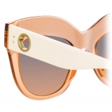 Linda Farrow - Dunaway Oversized Sunglasses in Orange - LFL1049C6SUN - Linda Farrow Eyewear