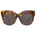 Linda Farrow - Occhiali da Sole Oversized Dunaway in Tartaruga - - - Linda Farrow Eyewear