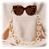 Linda Farrow - Occhiali da Sole Oversized Dunaway in Tartaruga - - - Linda Farrow Eyewear