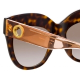 Linda Farrow - Occhiali da Sole Oversized Dunaway in Tartaruga e Arancione - LFL1049C5SUN - Linda Farrow Eyewear