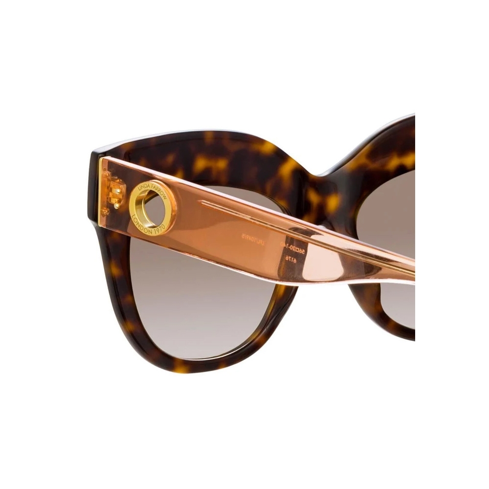 Linda Farrow Dunaway Oversized Sunglasses In Tortoiseshell And Orange Lfl1049c5sun Linda