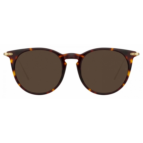 Linda Farrow - Ellis Oval Sunglasses in Tortoiseshell - LF54C7SUN - Linda Farrow Eyewear