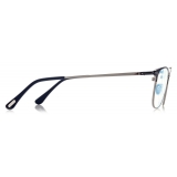 Tom Ford - Blue Block - Occhiali da Vista Squadrati - Blu Opaco - FT5750-B - Occhiali da Vista - Tom Ford Eyewear