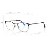 Tom Ford - Blue Block - Occhiali da Vista Squadrati - Blu Opaco - FT5750-B - Occhiali da Vista - Tom Ford Eyewear