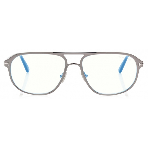 Tom Ford - Blue Block - Occhiali da Vista Navigatore - Rutenio Scuro - FT5751-B - Occhiali da Vista - Tom Ford Eyewear