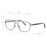 Tom Ford - Blue Block - Occhiali da Vista Navigatore - Rutenio Scuro - FT5751-B - Occhiali da Vista - Tom Ford Eyewear