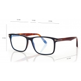 Tom Ford - Blue Block - Occhiali da Vista Squadrati - Nero Marrone - FT5752-B - Occhiali da Vista - Tom Ford Eyewear