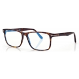 Tom Ford - Blue Block - Square Optical Glasses - Dark Havana - FT5752-B - Optical Glasses - Tom Ford Eyewear