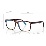 Tom Ford - Blue Block - Square Optical Glasses - Dark Havana - FT5752-B - Optical Glasses - Tom Ford Eyewear