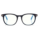 Tom Ford - Blue Block Soft- Occhiali da Vista Rotondi - Nero - FT5754-B - Occhiali da Vista - Tom Ford Eyewear