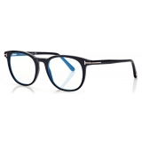 Tom Ford - Blue Block Soft- Occhiali da Vista Rotondi - Nero - FT5754-B - Occhiali da Vista - Tom Ford Eyewear