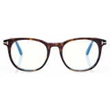 Tom Ford - Blue Block Soft - Round Optical Glasses - Dark Havana - FT5754-B - Optical Glasses - Tom Ford Eyewear
