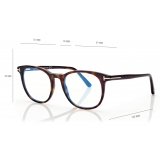 Tom Ford - Blue Block Soft - Round Optical Glasses - Dark Havana - FT5754-B - Optical Glasses - Tom Ford Eyewear