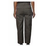 Dondup - Pantaloni Modello Ivy Gamba Dritta - Nero/Panna - Pantalone - Luxury Exclusive Collection