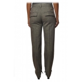 Dondup - Model Egle Pants in Herringbone Pattern - Grey - Trousers - Luxury Exclusive Collection