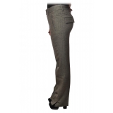Dondup - Pantaloni Modello Egle in Fantasia Resca - Grigio - Pantalone - Luxury Exclusive Collection