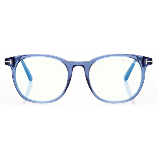 Tom Ford - Blue Block Soft Round - Round Optical Glasses - Blue - FT5754-B - Optical Glasses - Tom Ford Eyewear