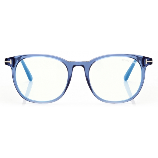 Tom Ford - Blue Block Soft Round - Round Optical Glasses - Blue ...