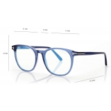 Tom Ford - Blue Block Soft - Occhiali da Vista Rotondi - Blu - FT5754-B - Occhiali da Vista - Tom Ford Eyewear