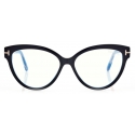 Tom Ford - Blue Block - Cat-Eye Optical Glasses - Black Brown - FT5763-B - Optical Glasses - Tom Ford Eyewear