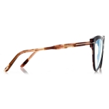 Tom Ford - Blue Block - Cat-Eye Optical Glasses - Black Brown - FT5763-B - Optical Glasses - Tom Ford Eyewear