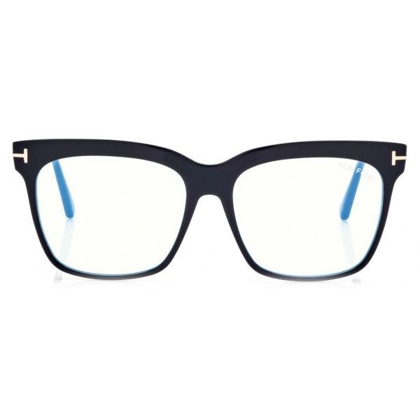 Tom Ford - Blue Block - Square Optical Glasses - Black - FT5768-B ...