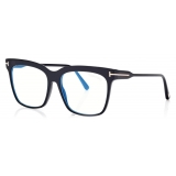Tom Ford - Blue Block - Square Optical Glasses - Black - FT5768-B - Optical Glasses - Tom Ford Eyewear