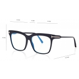 Tom Ford - Blue Block - Occhiali da Vista Squadrati - Nero - FT5768-B - Occhiali da Vista - Tom Ford Eyewear