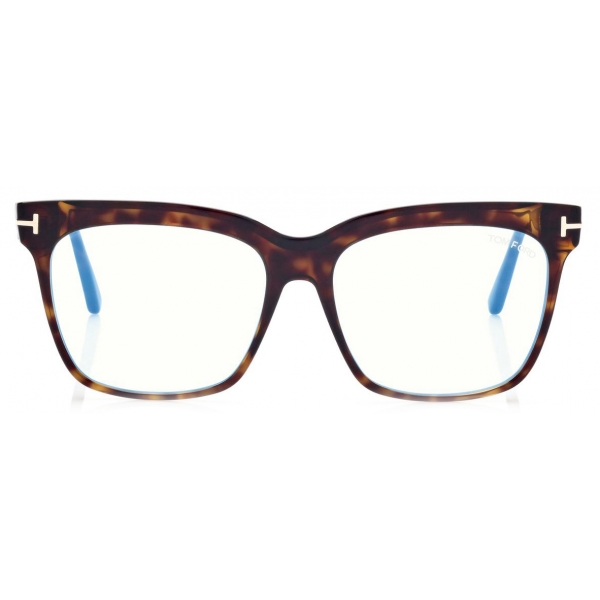 Tom Ford - Blue Block - Square Optical Glasses - Dark Havana - FT5768-B - Optical Glasses - Tom Ford Eyewear