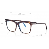 Tom Ford - Blue Block - Square Optical Glasses - Dark Havana - FT5768-B - Optical Glasses - Tom Ford Eyewear