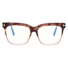 Tom Ford - Blue Block - Square Optical Glasses - Light Havana - FT5768-B - Optical Glasses - Tom Ford Eyewear