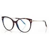 Tom Ford - Blue Block - Occhiali da Vista Cat-Eye - Havana Scuro - FT5770-B - Occhiali da Vista - Tom Ford Eyewear