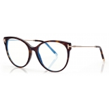 Tom Ford - Blue Block Soft  - Cat-Eye Optical Glasses - Dark Havana - FT5770-B - Optical Glasses - Tom Ford Eyewear