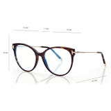 Tom Ford - Blue Block - Occhiali da Vista Cat-Eye - Havana Scuro - FT5770-B - Occhiali da Vista - Tom Ford Eyewear