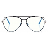 Tom Ford - Blue Block Pilot - Occhiali da Vista Pilota - Nero - FT5800-B - Occhiali da Vista - Tom Ford Eyewear