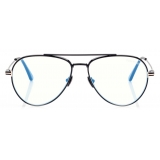 Tom Ford - Blue Block Pilot - Pilot Optical Glasses - Black - FT5800-B - Optical Glasses - Tom Ford Eyewear