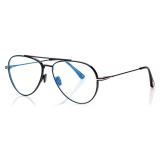 Tom Ford - Blue Block Pilot - Occhiali da Vista Pilota - Nero - FT5800-B - Occhiali da Vista - Tom Ford Eyewear