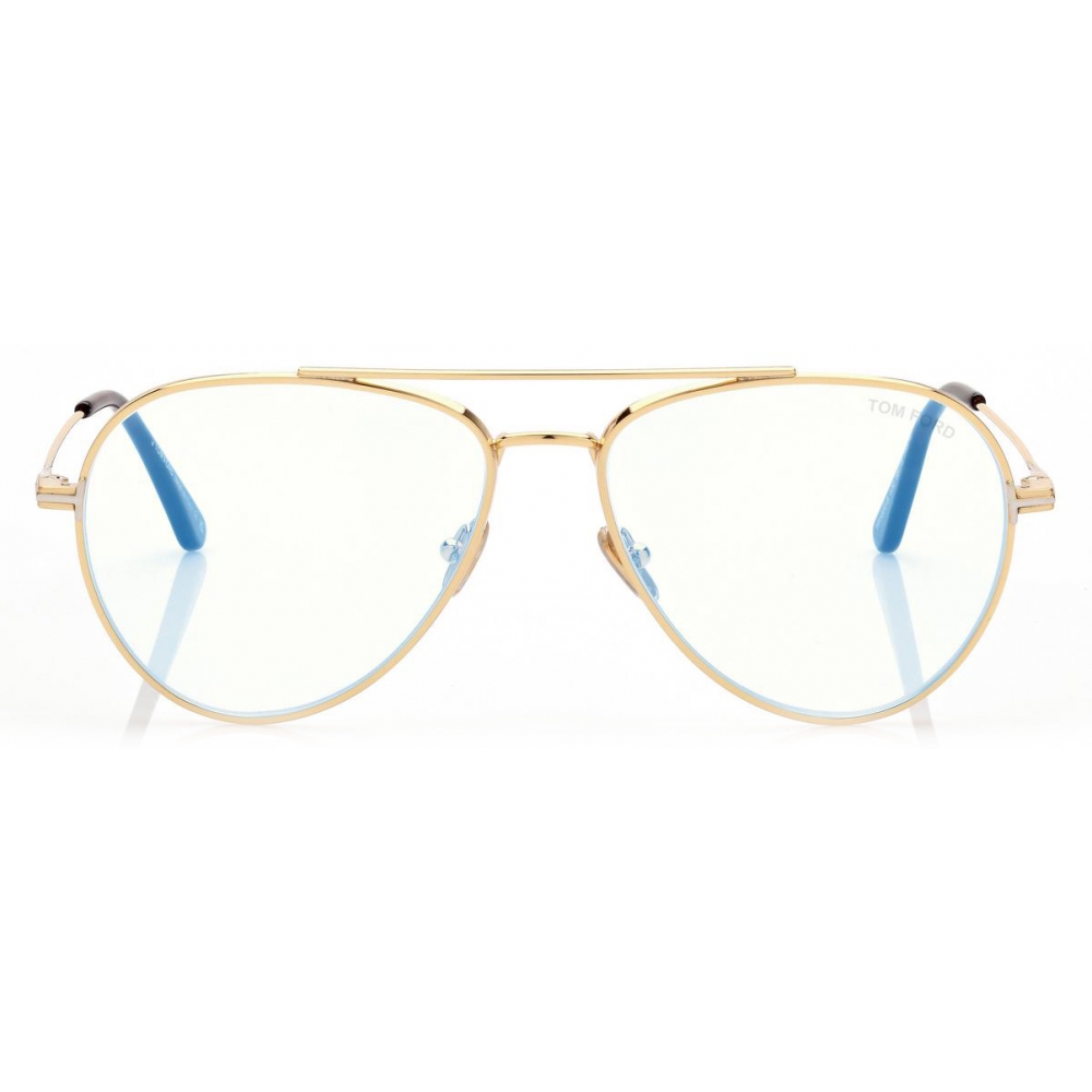 Tom Ford - Blue Block Pilot Shape - Pilot Optical Glasses - Gold - FT5800-B  - Optical Glasses - Tom Ford Eyewear - Avvenice
